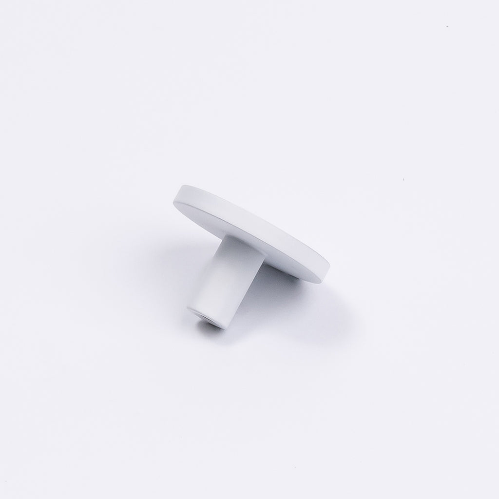 White Round Profile Cabinet Knob - Olivia - Manovella