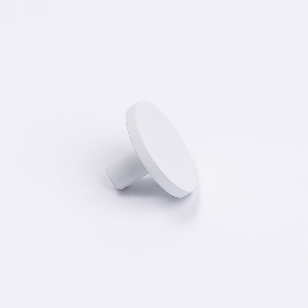 White Round Profile Cabinet Knob - Olivia - Manovella