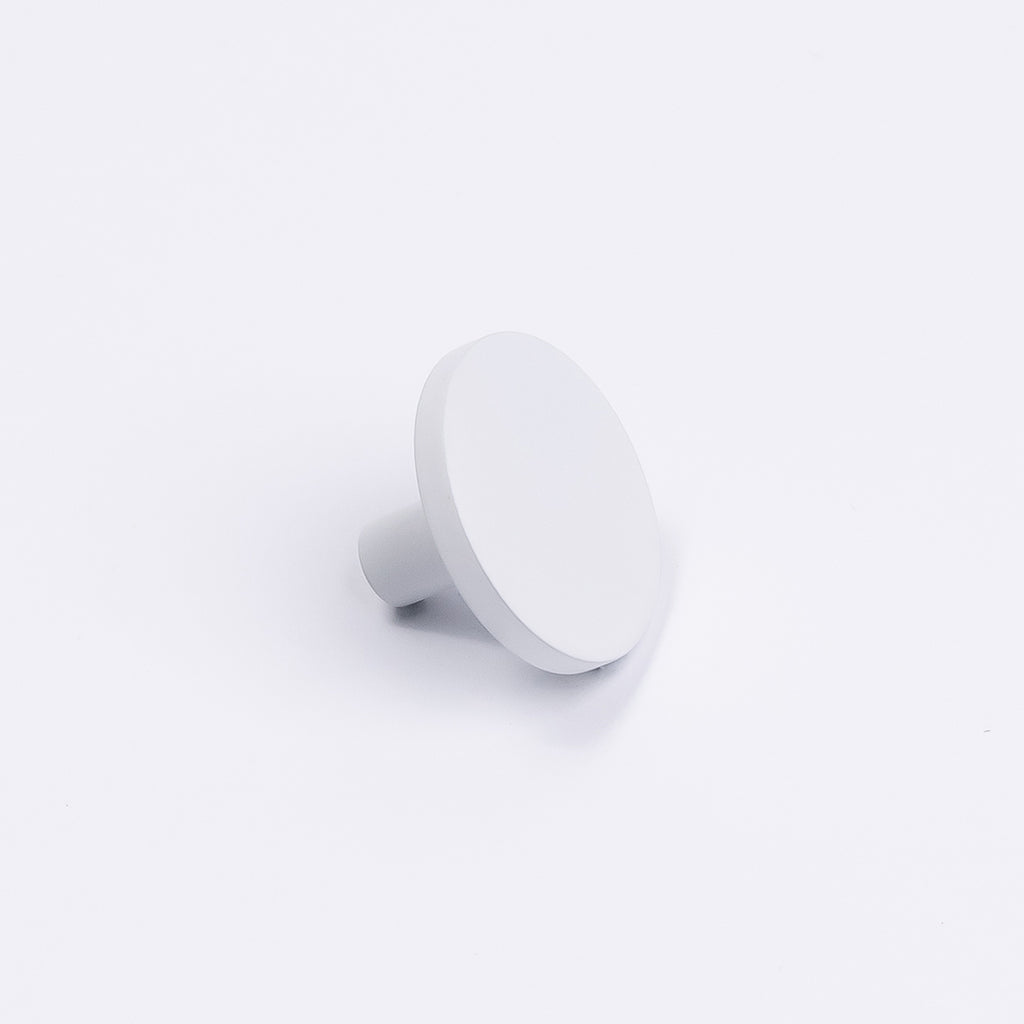 White Round Profile Cabinet Knob - Olivia - Manovella