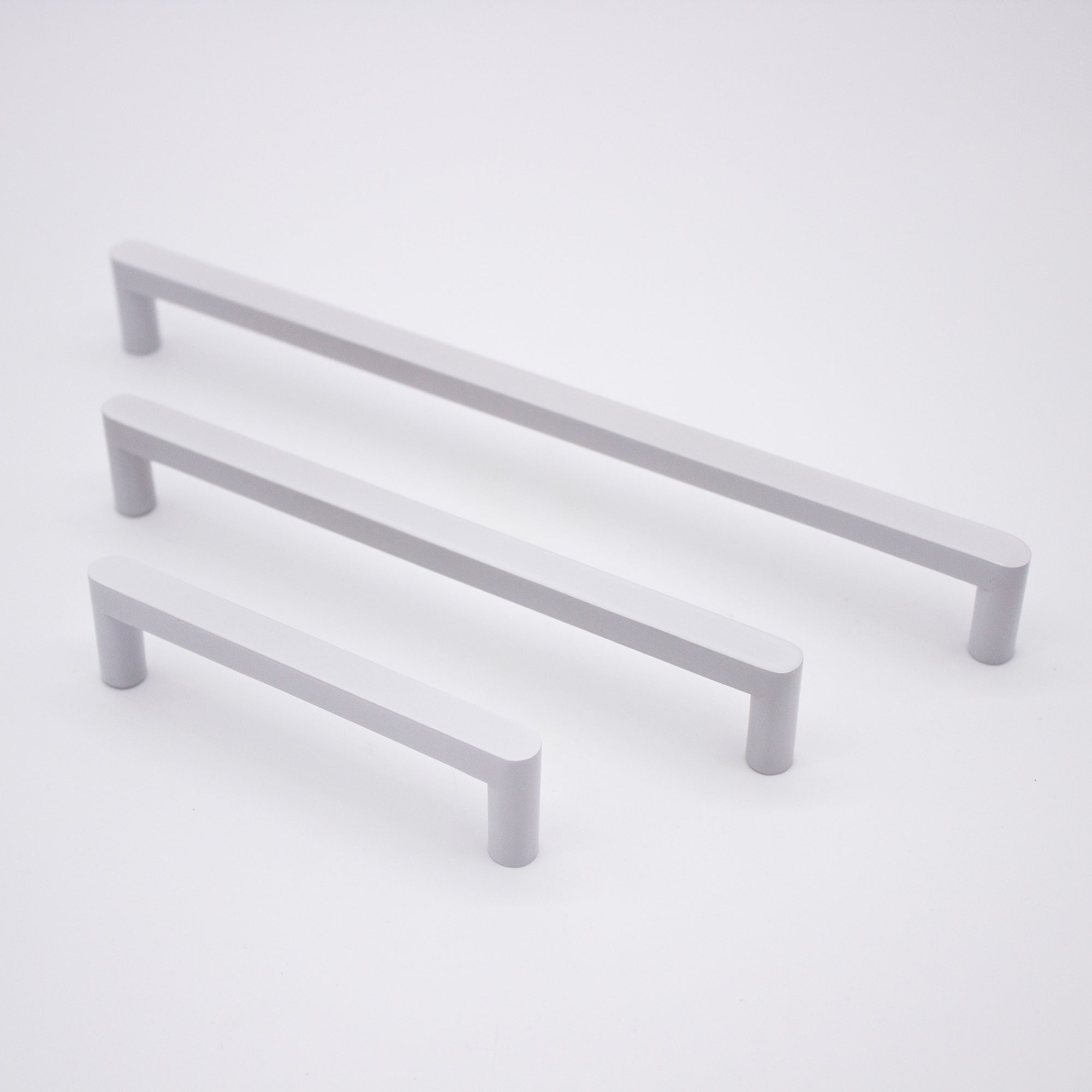 White Straight Profile Cabinet Pull - Clio - Manovella