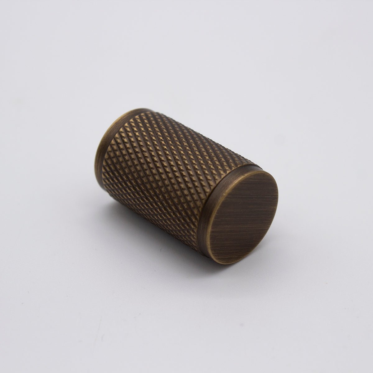 Aged Brass Knurled Cabinet Knob - Helena - Manovella - Entry - Point - CABHEL18AG - Manovella