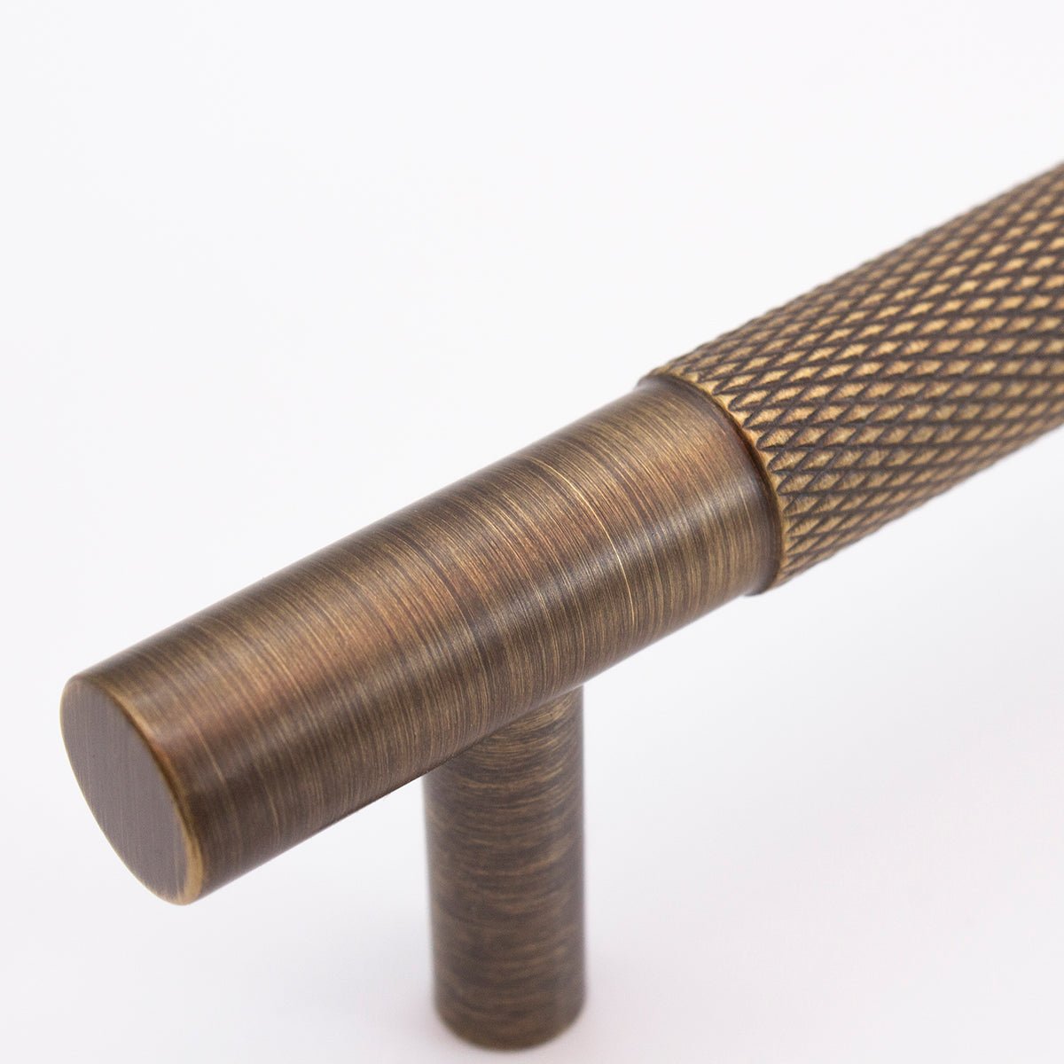 Aged Brass Knurled Drawer Pull - Charmian - Manovella - Entry - Point - CABCHA500AG - Manovella