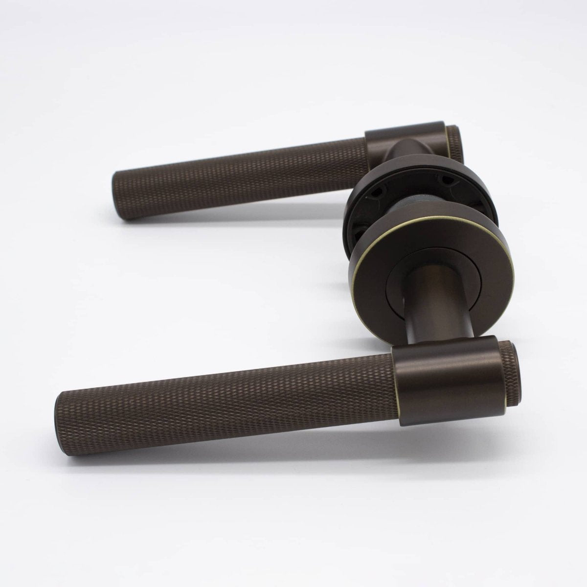 Aged Brass Knurled Passage Door Handle - Rosedale - Manovella - Entry - Point - RSD1AG - Manovella