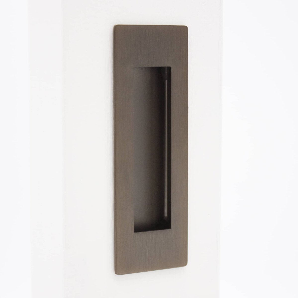 Aged Brass Sliding Door Flush Pull 120mm x 40mm - Manovella - Entry - Point - FP120AG - Manovella