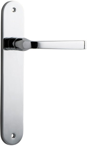 Annecy Lever - Oval Backplate - Entry Point - Iver - Polished Chrome - Door Levers