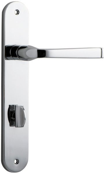 Annecy Lever - Oval Backplate - Entry Point - Iver - Polished Chrome - Door Levers