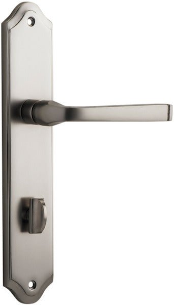 Annecy Lever - Shouldered Backplate - Entry Point - Iver - Satin Nickel - Door Levers