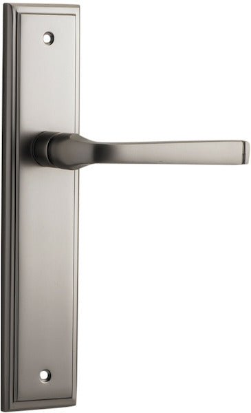 Annecy Lever - Stepped Backplate - Entry Point - Iver - Satin Nickel - Door Levers