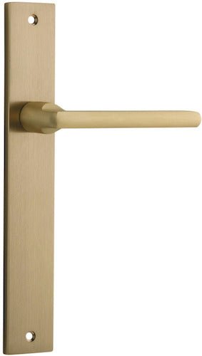 Baltimore Lever - Rectangular Backplate - Entry Point - Iver - Brushed Brass - Door Levers