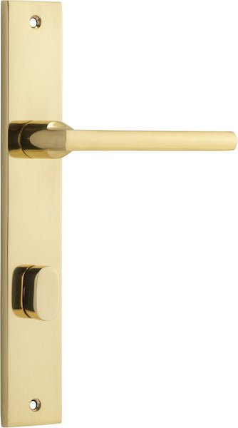 Baltimore Lever - Rectangular Backplate - Entry Point - Iver - Polished Brass - Door Levers