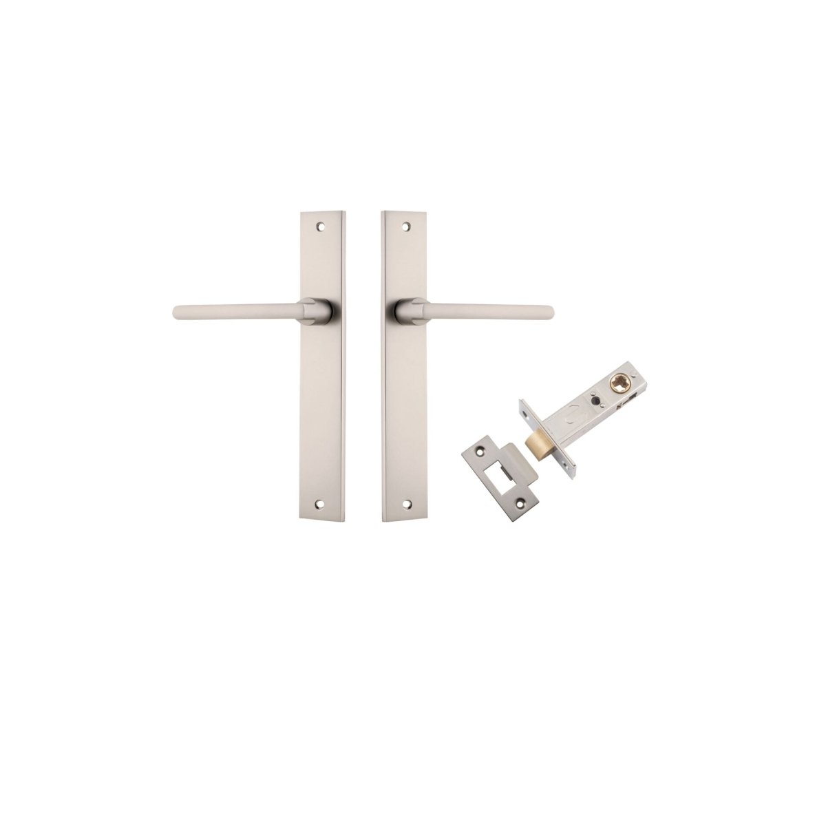 Baltimore Lever - Rectangular Backplate - Entry Point - Iver - Satin Nickel - Door Levers