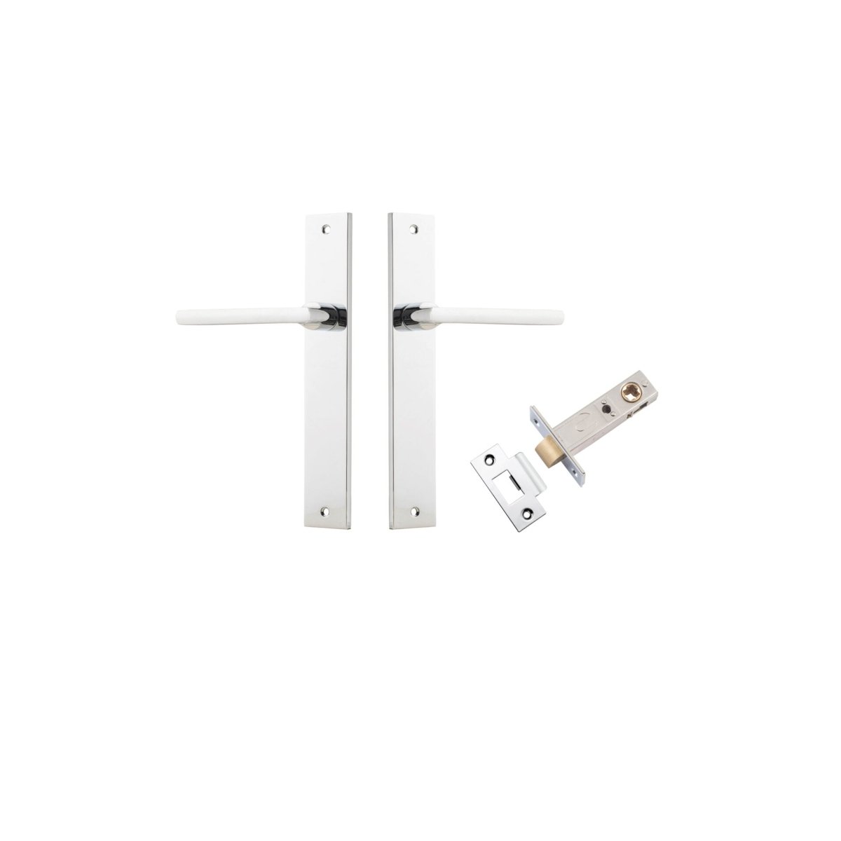 Baltimore Lever - Rectangular Backplate - Entry Point - Iver - Polished Chrome - Door Levers