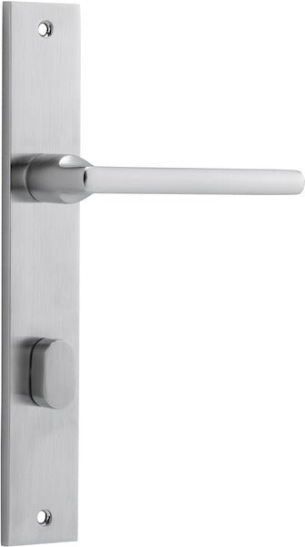 Baltimore Lever - Rectangular Backplate - Entry Point - Iver - Brushed Chrome - Door Levers