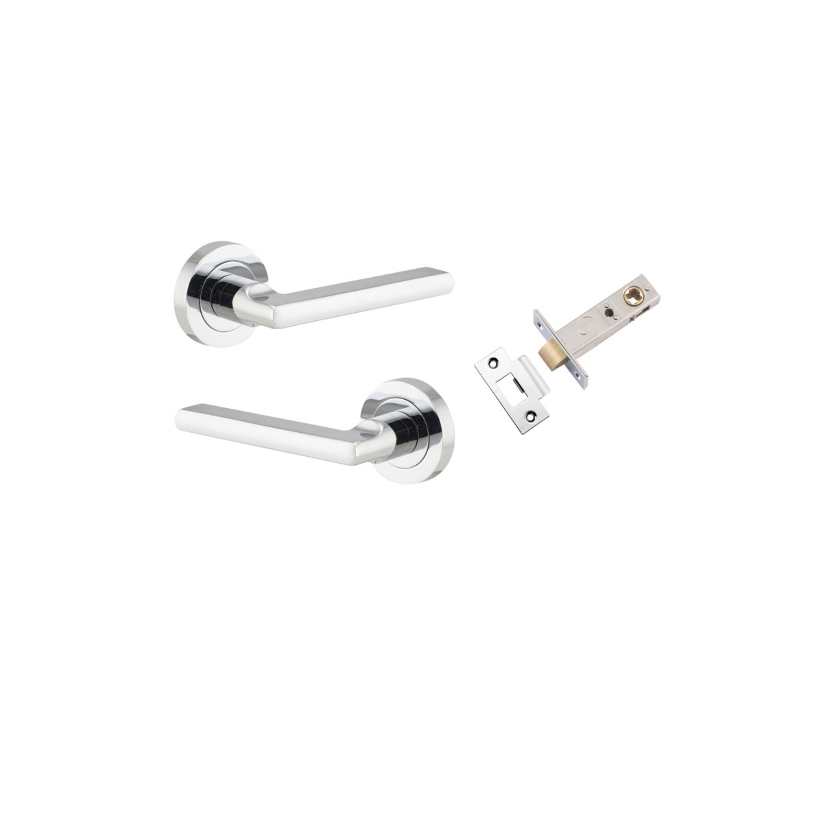 Baltimore Lever - Round Rose - Entry Point - Iver - Polished Chrome - Door Levers