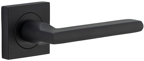 Baltimore Lever - Square Rose - Entry Point - Iver - Matt Black - Door Levers