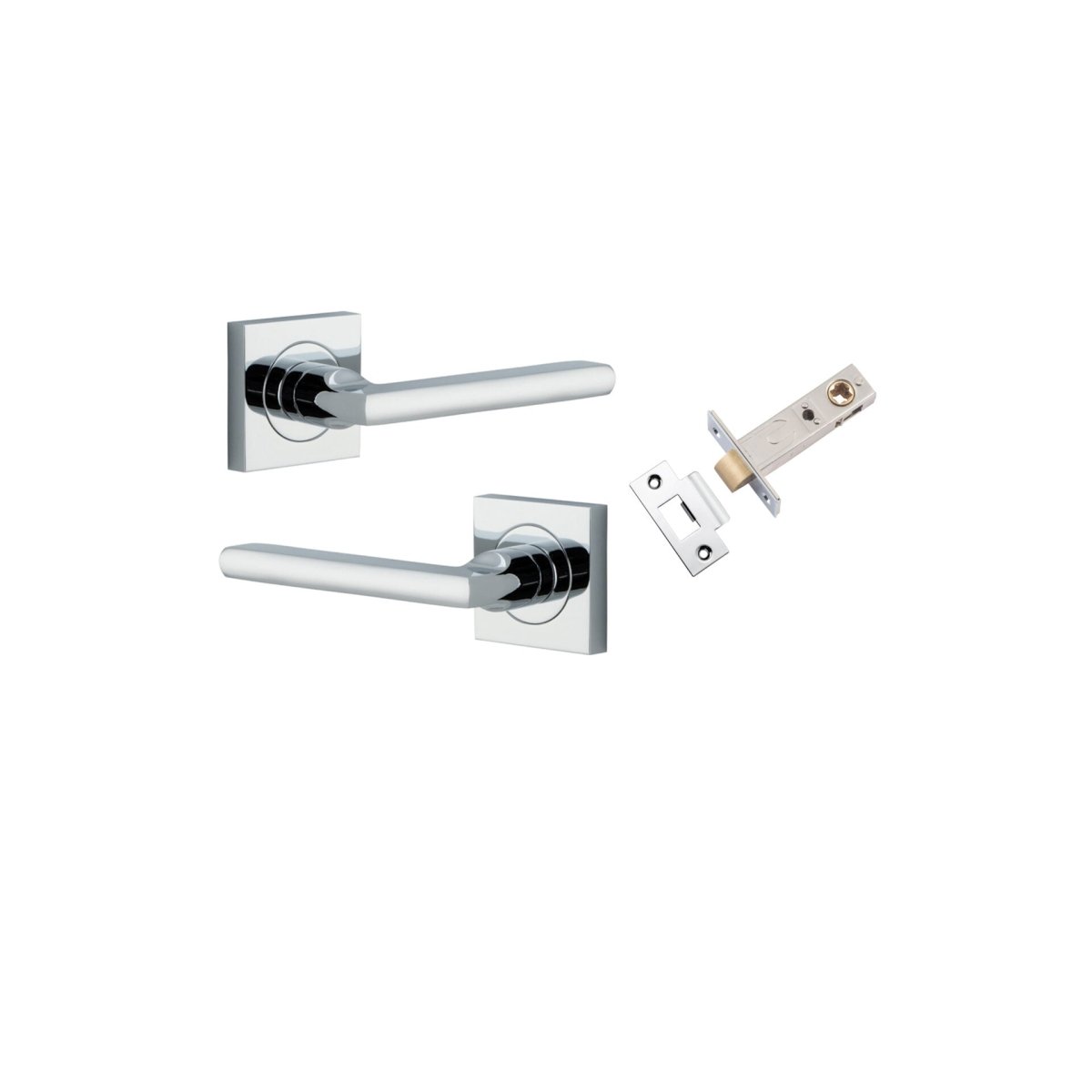 Baltimore Lever - Square Rose - Entry Point - Iver - Polished Chrome - Door Levers