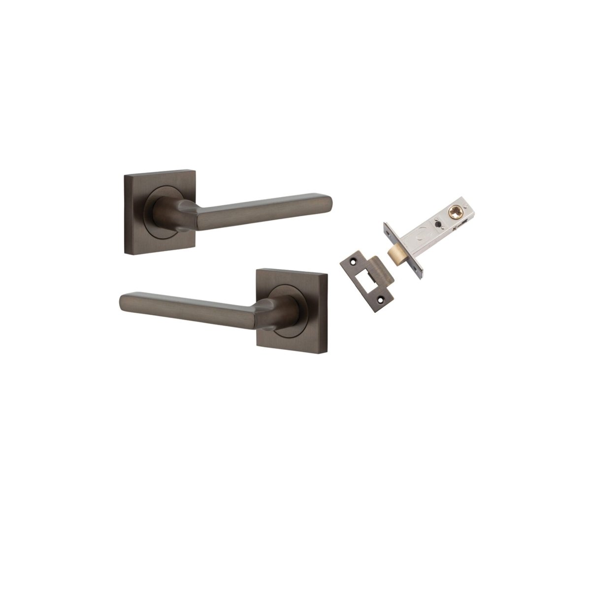 Baltimore Lever - Square Rose - Entry Point - Iver - Signature Brass - Door Levers