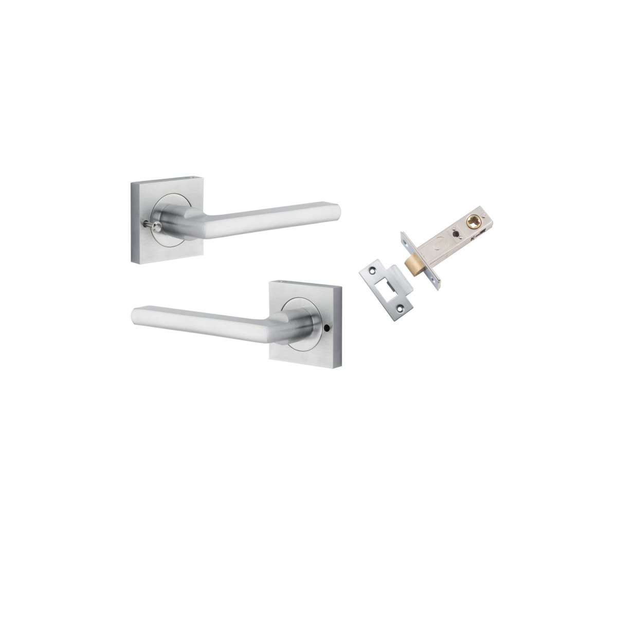 Baltimore Lever - Square Rose - Entry Point - Iver - Brushed Chrome - Door Levers