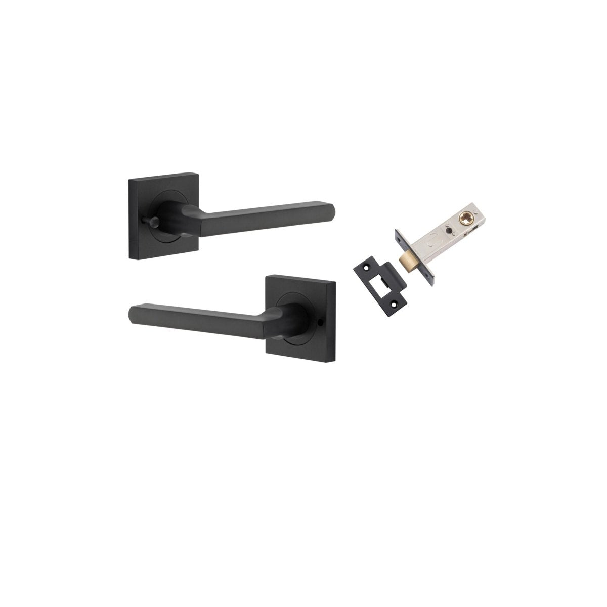 Baltimore Lever - Square Rose - Entry Point - Iver - Matt Black - Door Levers