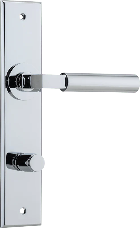 Berlin Lever - Chamfered Backplate - Entry Point - Iver - Polished Chrome - Door Levers