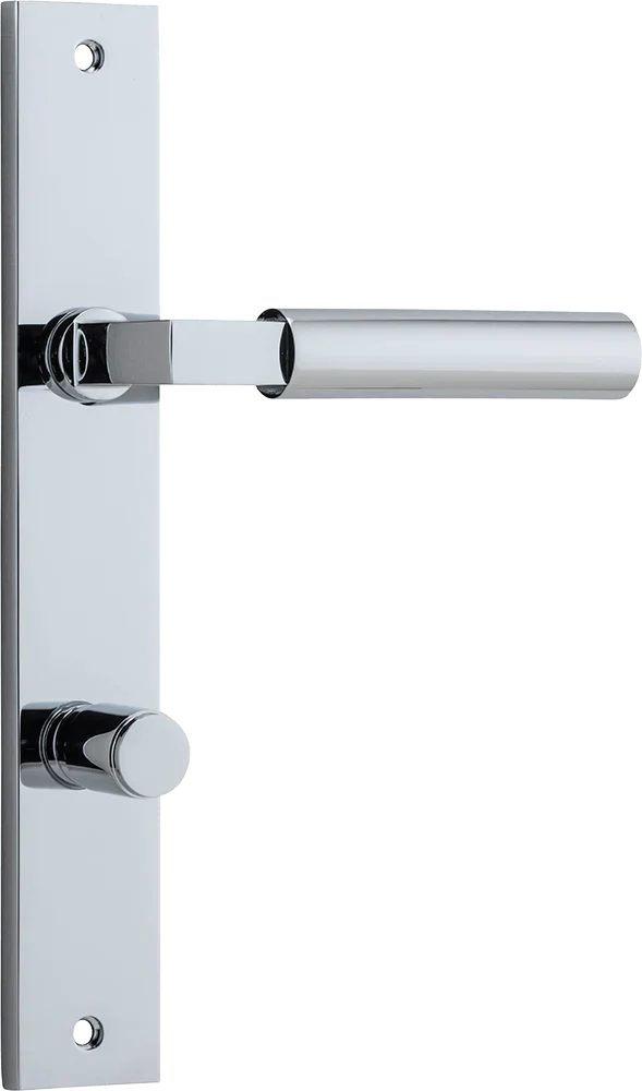 Berlin Lever - Rectangular Backplate - Entry Point - Iver - Polished Chrome - Door Levers