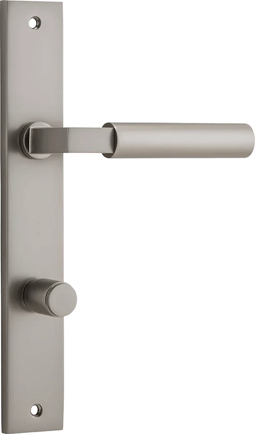 Berlin Lever - Rectangular Backplate - Entry Point - Iver - Satin Nickel - Door Levers