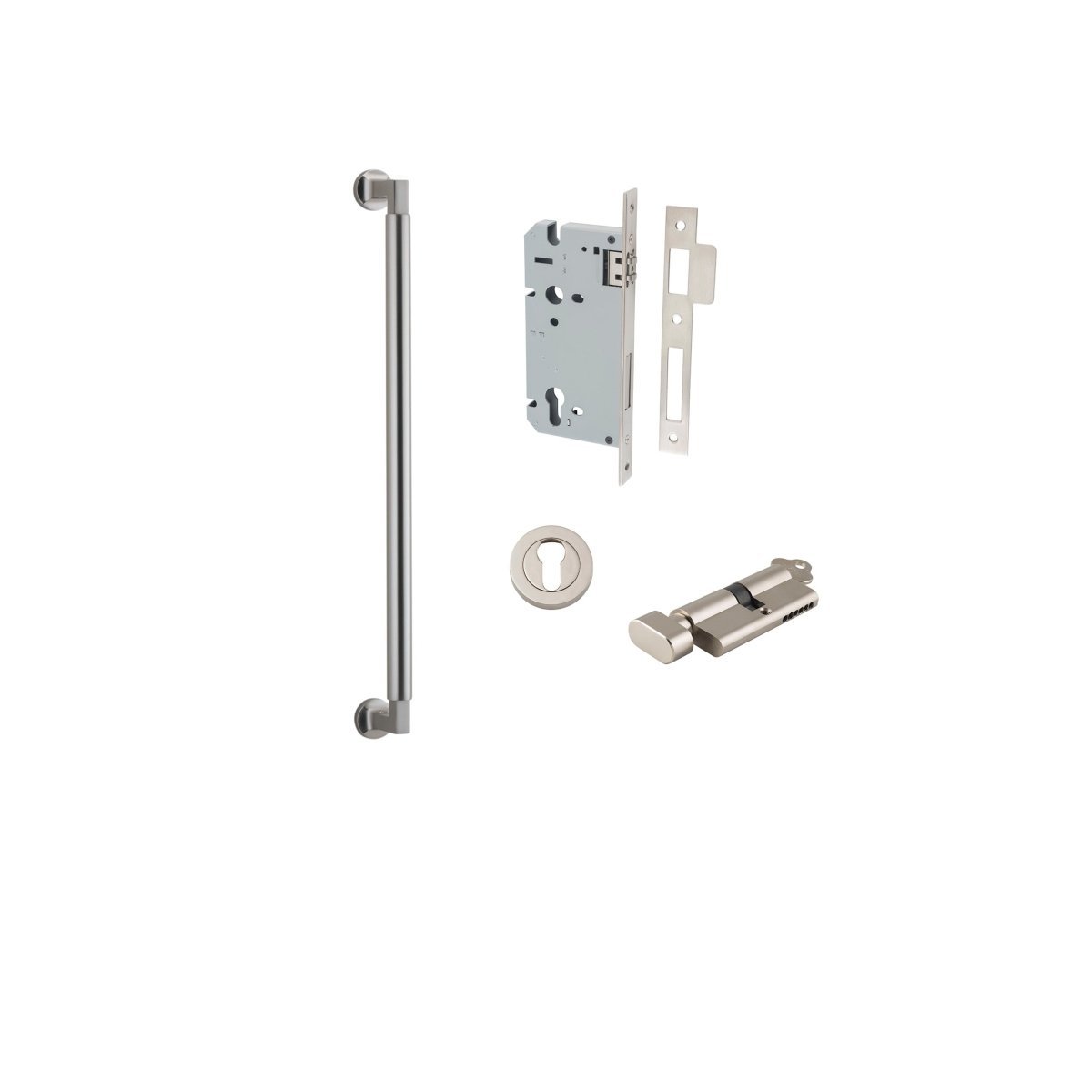 Berlin Pull Handle - Entry Point - Iver - Satin Nickel - Pull Handles