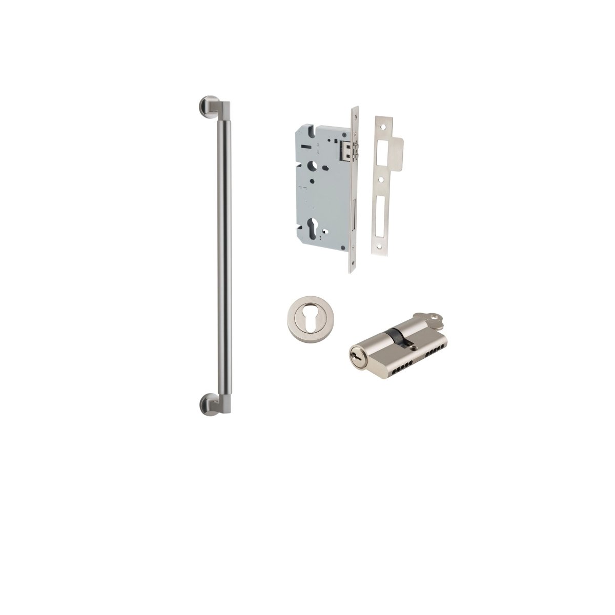 Berlin Pull Handle - Entry Point - Iver - Satin Nickel - Pull Handles