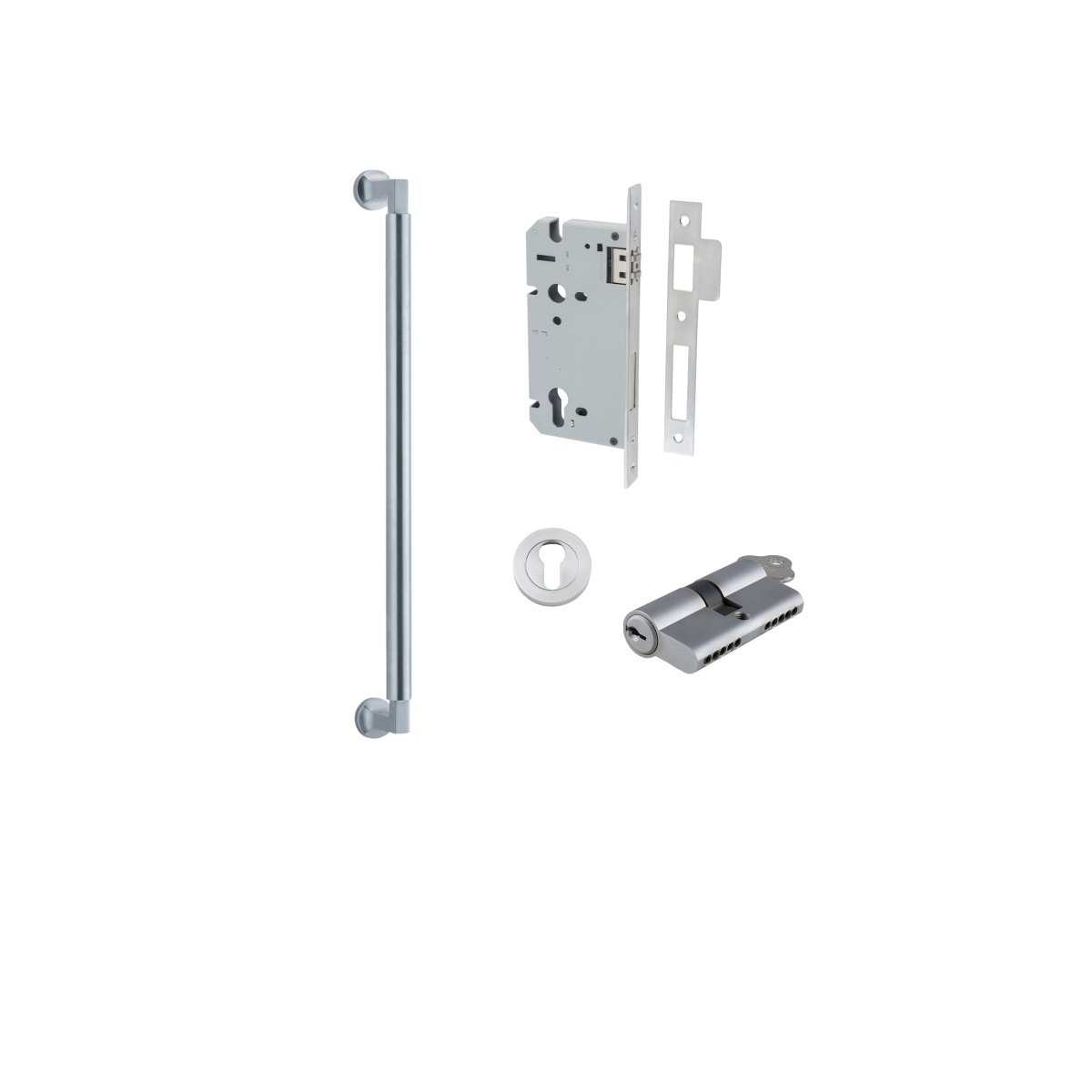 Berlin Pull Handle - Entry Point - Iver - Brushed Chrome - Pull Handles