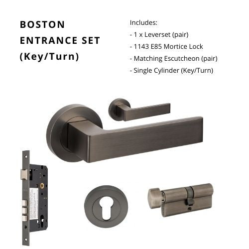 Boston Handle By Zanda - Graphite Nickel - Entry - Point - 10084.4.GN - Zanda