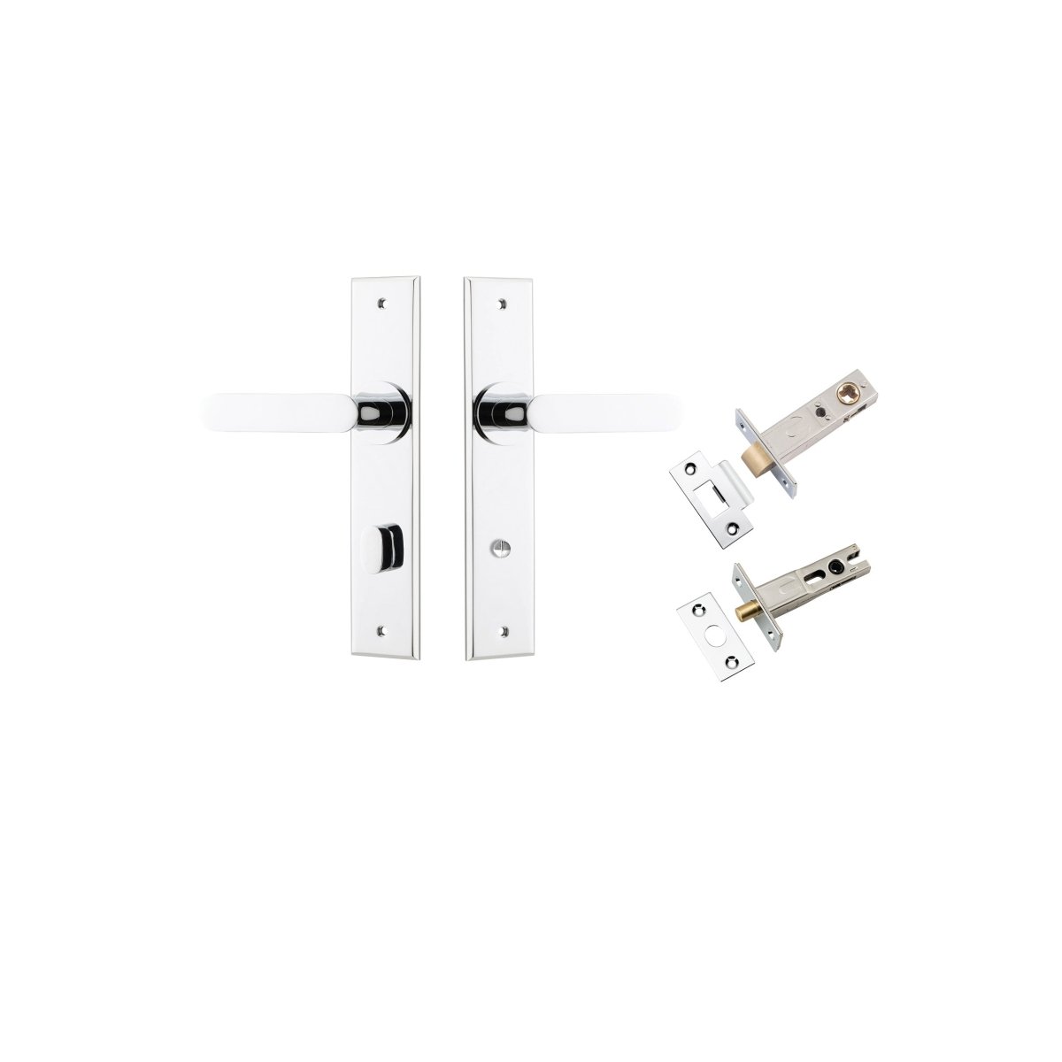 Bronte Lever - Chamfered Backplate - Entry Point - Iver - Polished Chrome - Door Levers