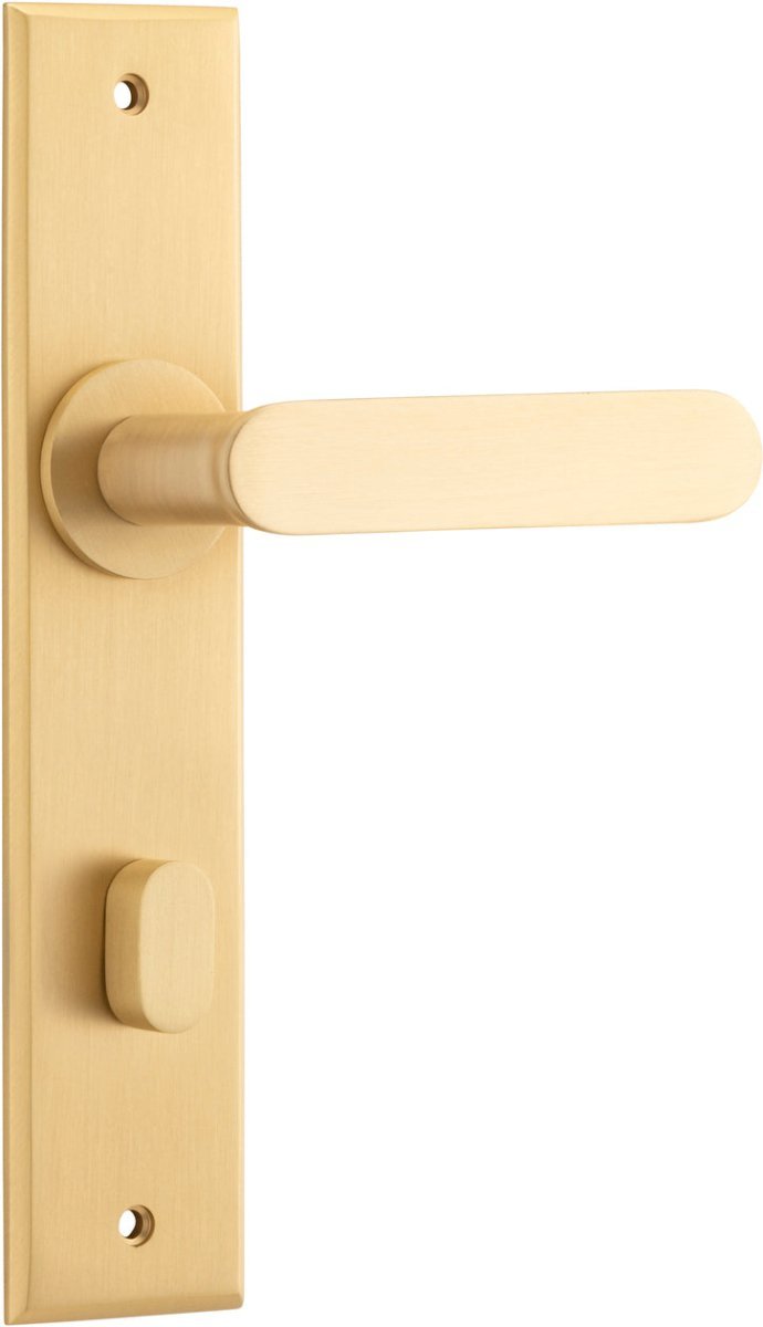 Bronte Lever - Chamfered Backplate - Entry Point - Iver - Brushed Brass - Door Levers