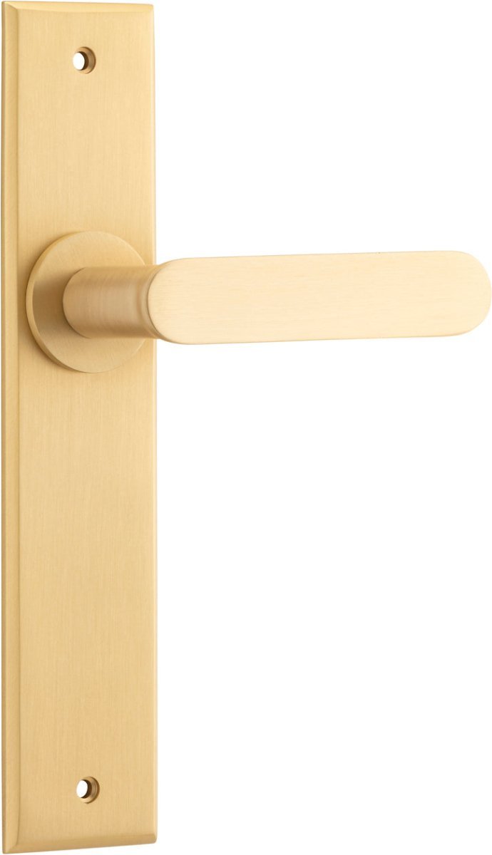 Bronte Lever - Chamfered Backplate - Entry Point - Iver - Brushed Brass - Door Levers