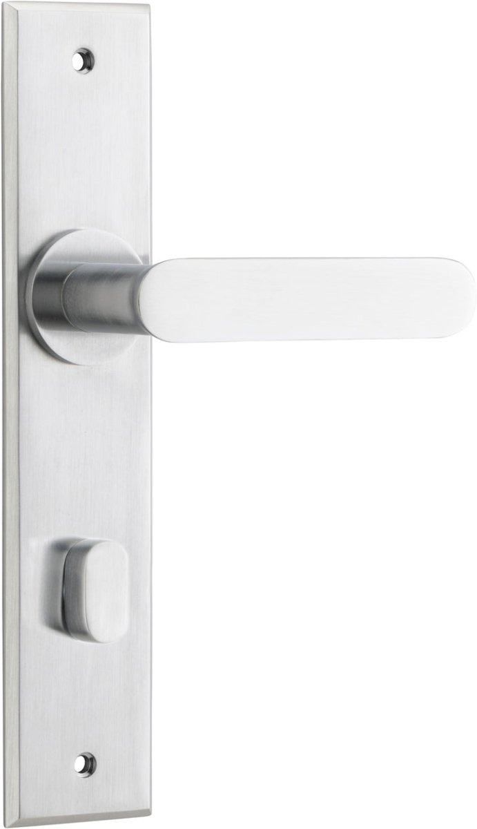 Bronte Lever - Chamfered Backplate - Entry Point - Iver - Brushed Chrome - Door Levers