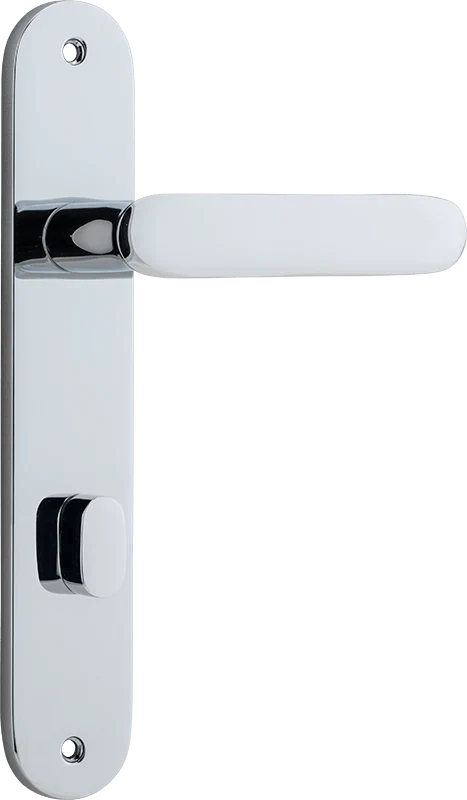 Bronte Lever - Oval Backplate - Entry Point - Iver - Polished Chrome - Door Levers