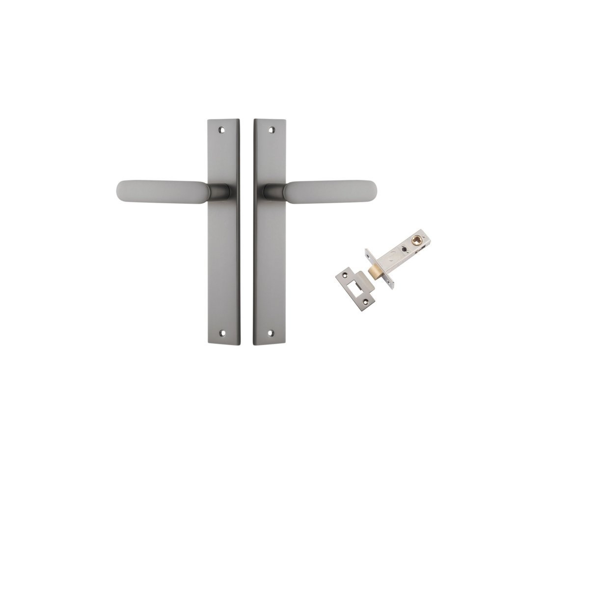 Bronte Lever - Rectangular Backplate - Entry Point - Iver - Satin Nickel - Door Levers