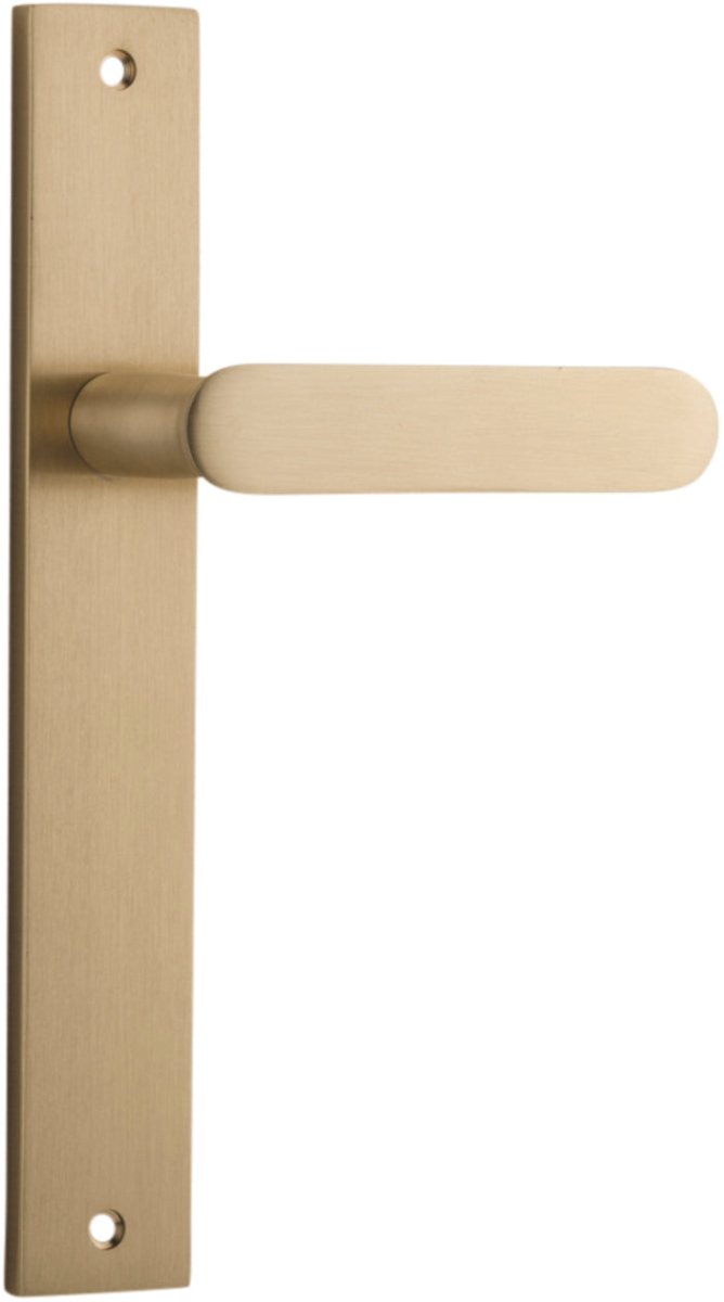 Bronte Lever - Rectangular Backplate - Entry Point - Iver - Brushed Brass - Door Levers