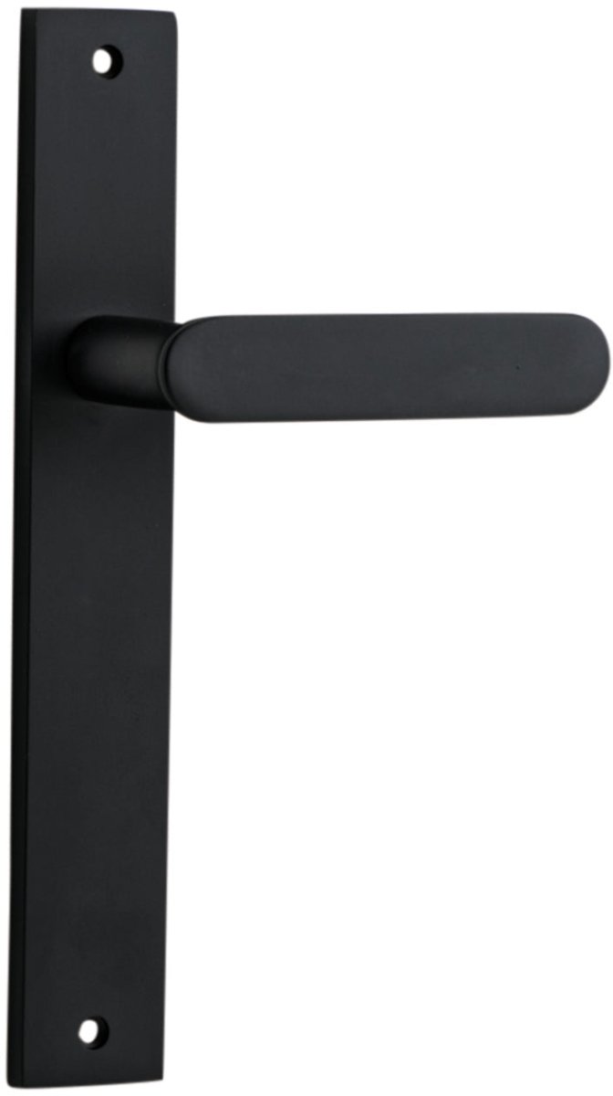 Bronte Lever - Rectangular Backplate - Entry Point - Iver - Matt Black - Door Levers