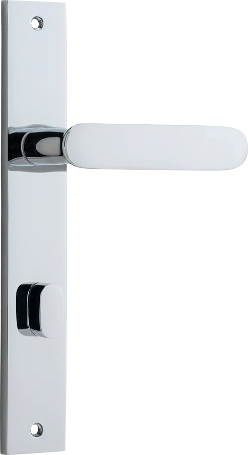 Bronte Lever - Rectangular Backplate - Entry Point - Iver - Polished Chrome - Door Levers