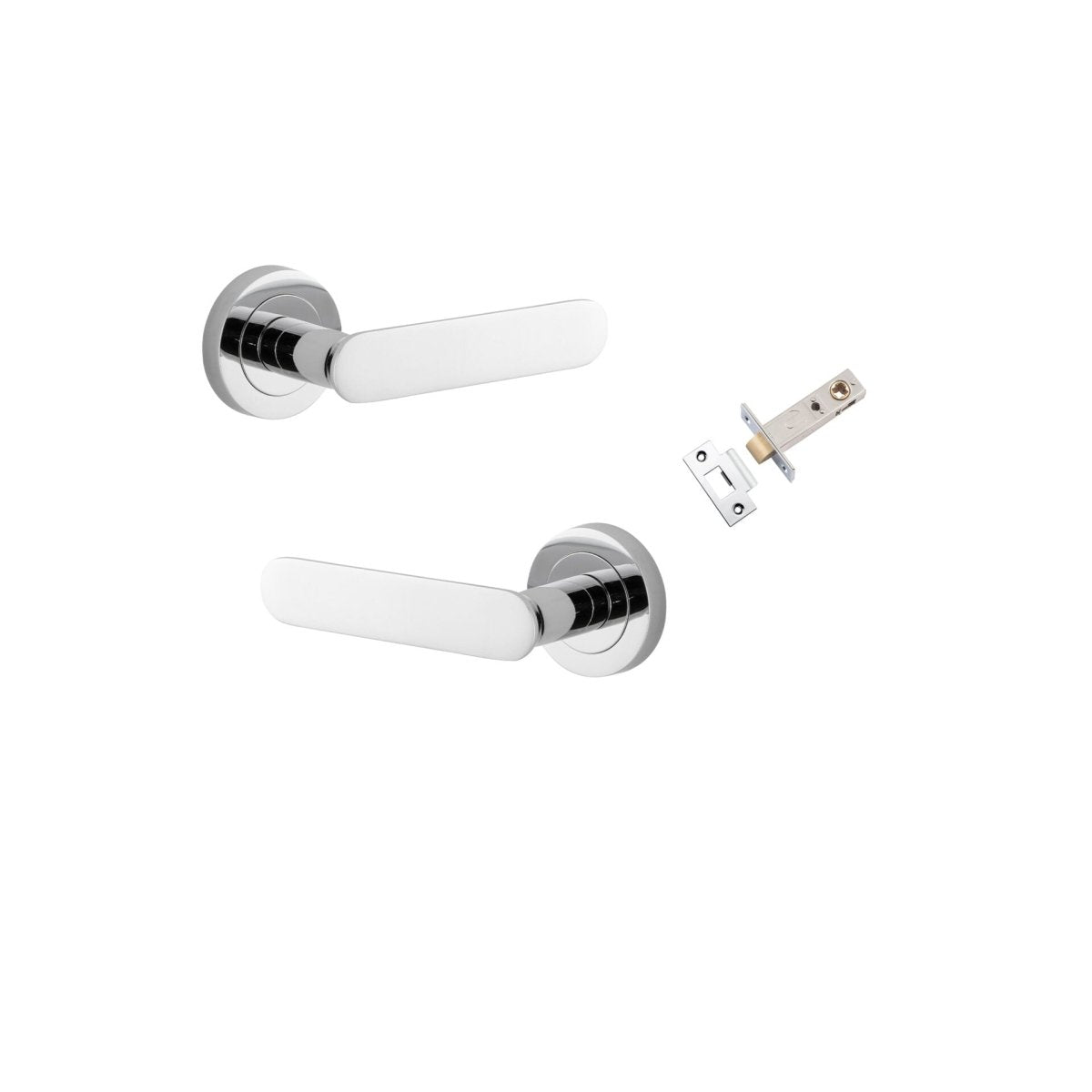 Bronte Lever - Round Rose - Entry Point - Iver - Polished Chrome - Door Levers