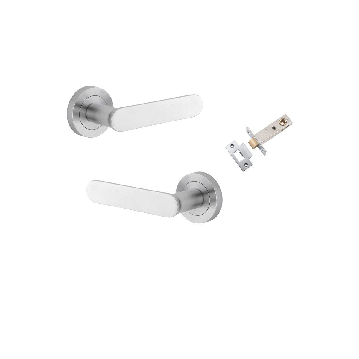 Bronte Lever - Round Rose - Entry Point - Iver - Brushed Chrome - Door Levers