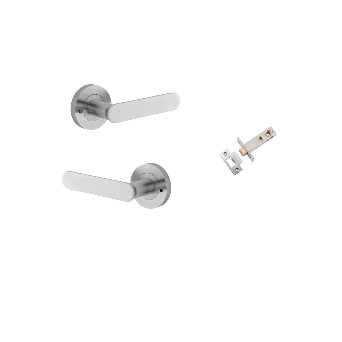 Bronte Lever - Round Rose - Entry Point - Iver - Brushed Chrome - Door Levers