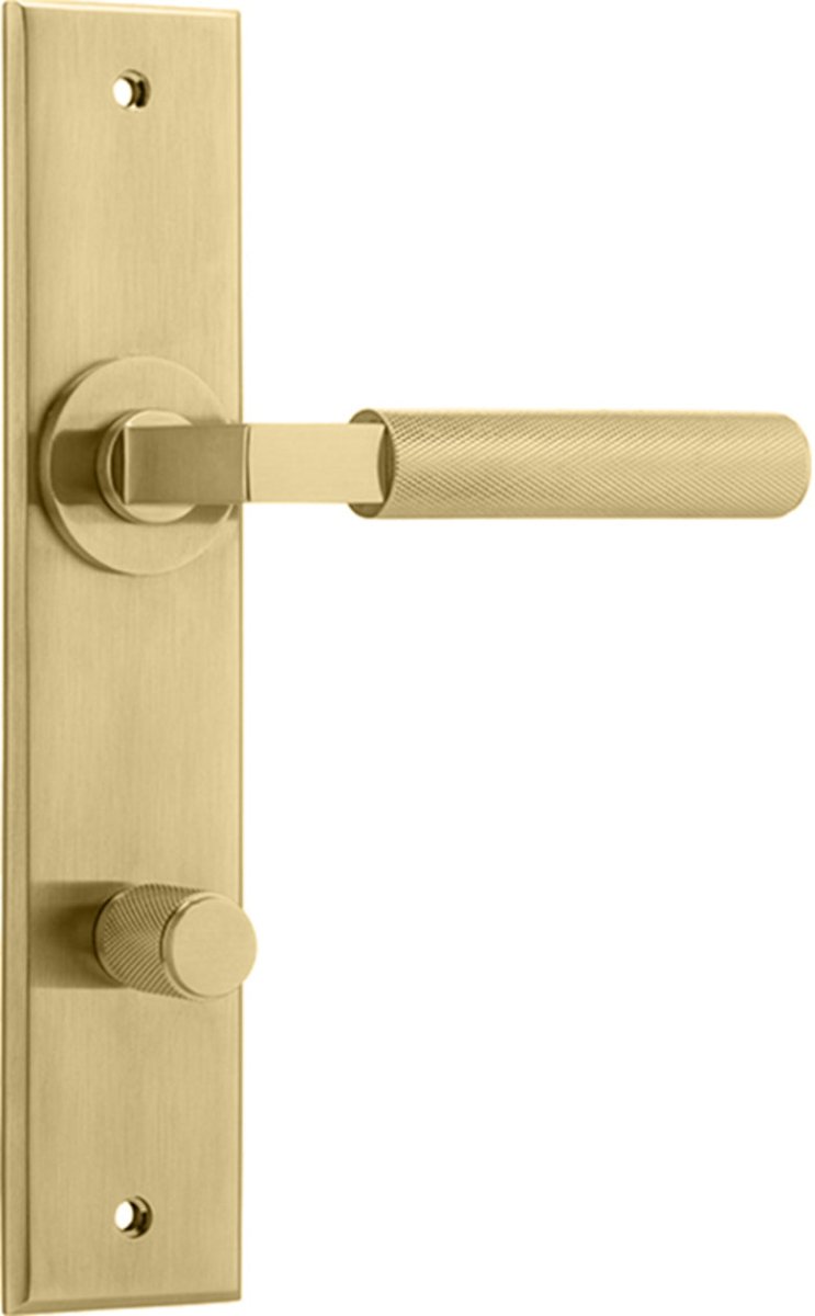 Brunswick Lever - Chamfered Backplate By Iver - Entry - Point - 16296P85 - Iver