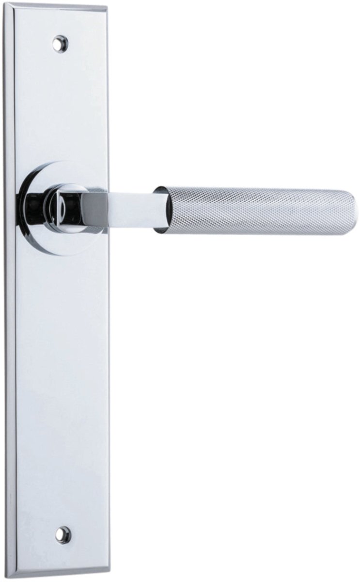 Brunswick Lever - Chamfered Backplate - Entry Point - Iver - Polished Chrome - Door Levers