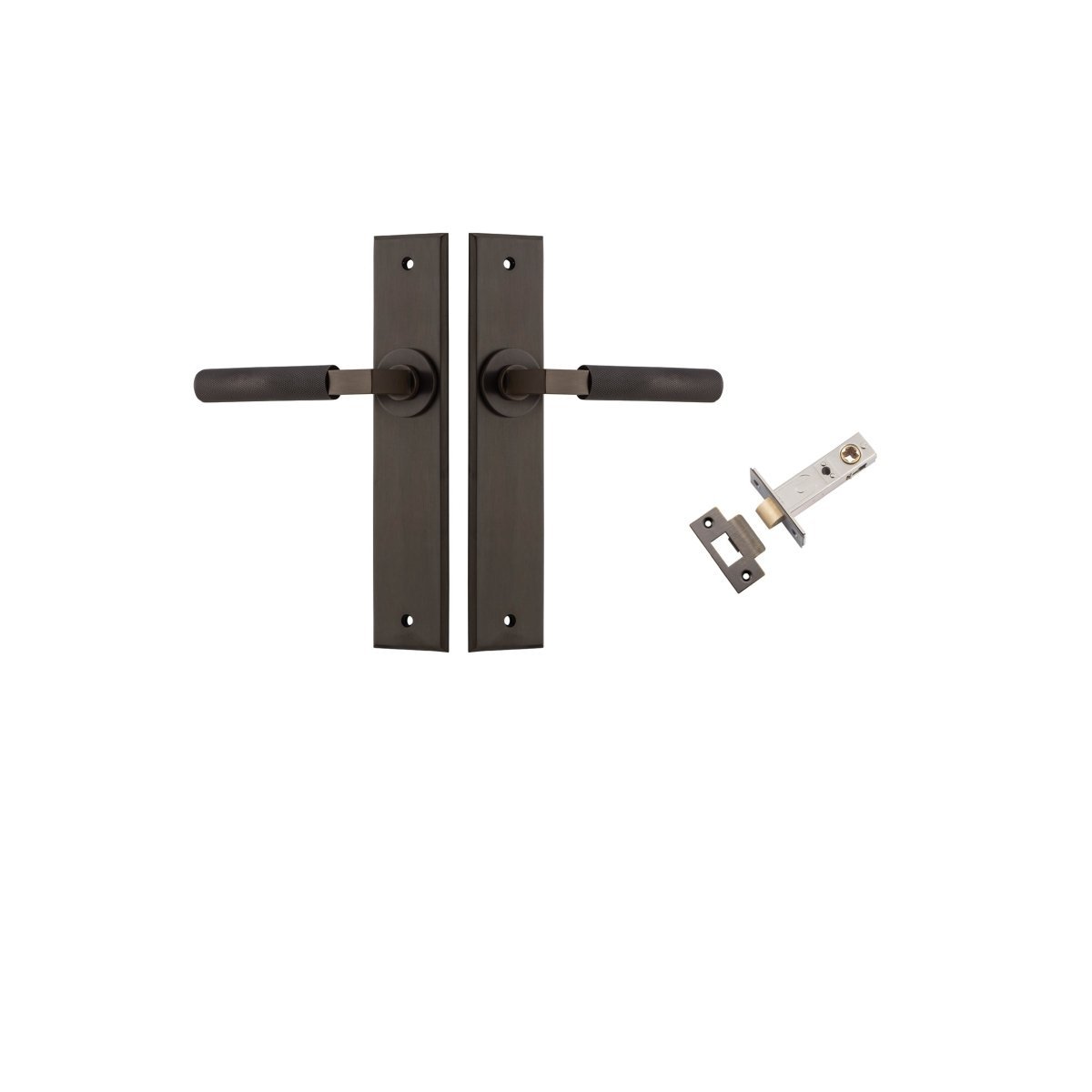 Brunswick Lever - Chamfered Backplate - Entry Point - Iver - Signature Brass - Door Levers