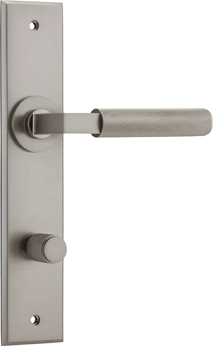 Brunswick Lever - Chamfered Backplate - Entry Point - Iver - Satin Nickel - Door Levers