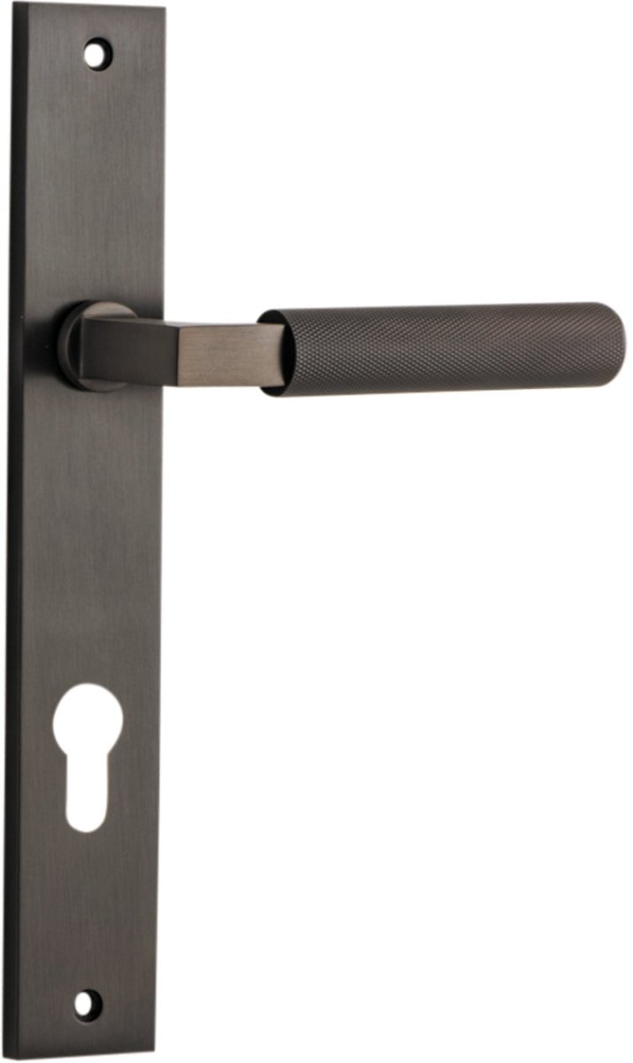 Brunswick Lever - Rectangular Backplate - Entry - Point - 10752E85 - Iver