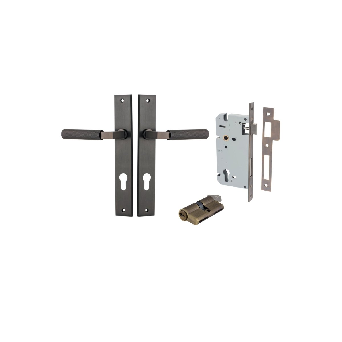 Brunswick Lever - Rectangular Backplate - Entry - Point - 10752KENTR60KK - Iver