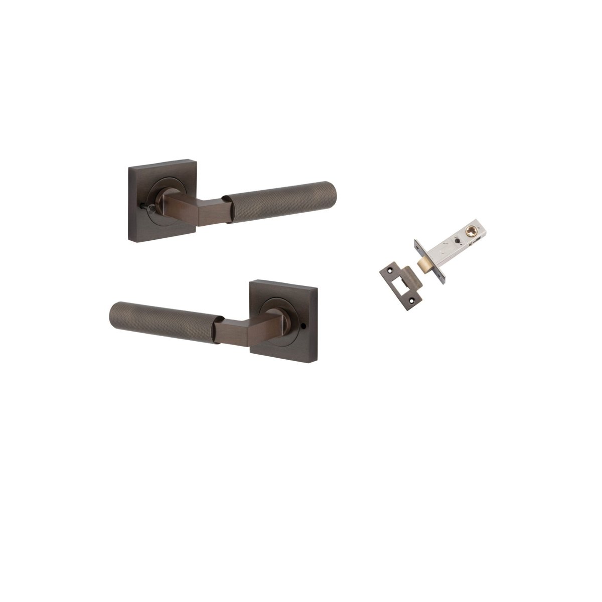 Brunswick Lever - Square Rose - Entry Point - Iver - Signature Brass - Door Levers