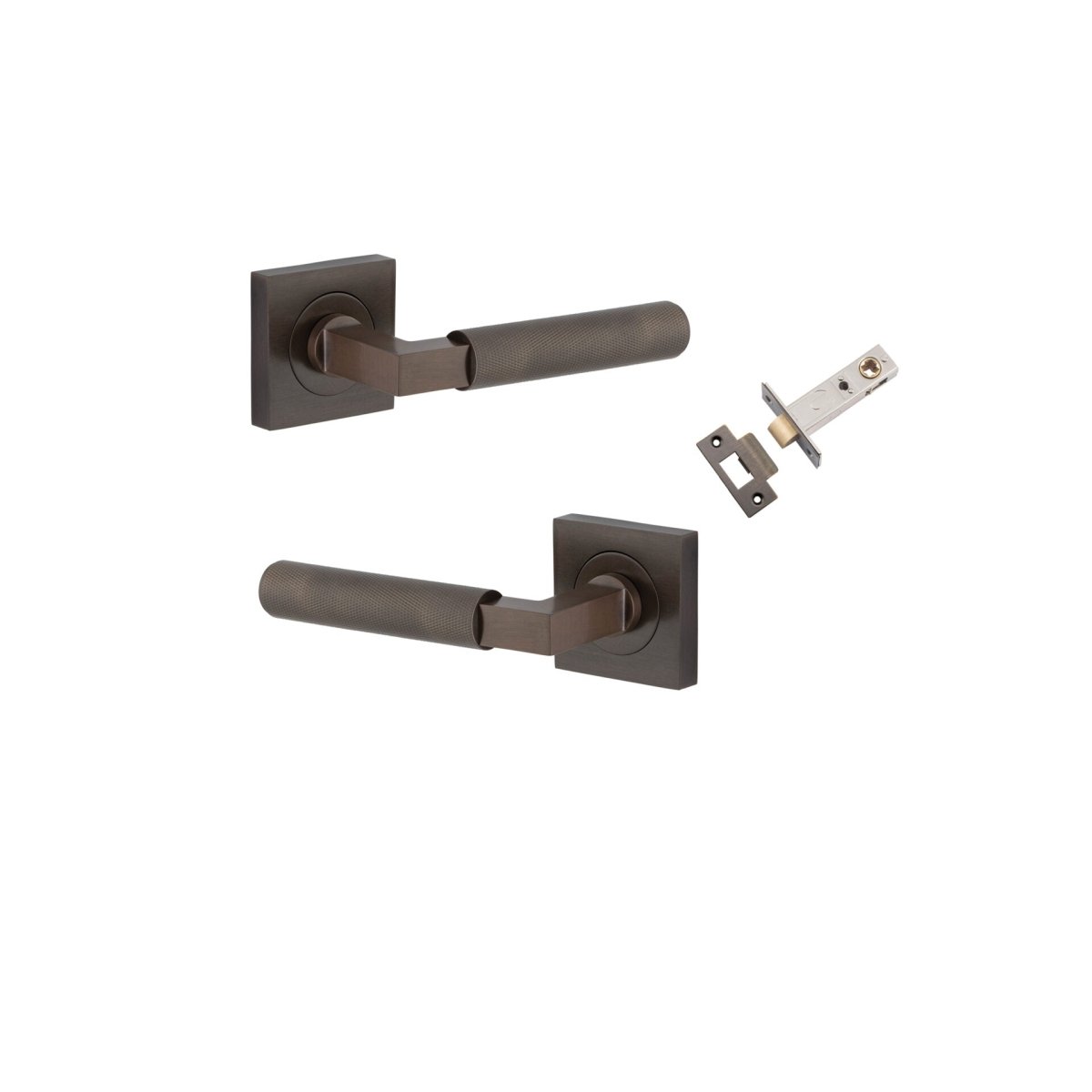 Brunswick Lever - Square Rose - Entry Point - Iver - Signature Brass - Door Levers